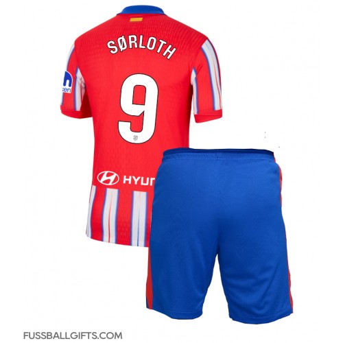 Atletico Madrid Alexander Sorloth #9 Fußballbekleidung Heimtrikot Kinder 2024-25 Kurzarm (+ kurze hosen)